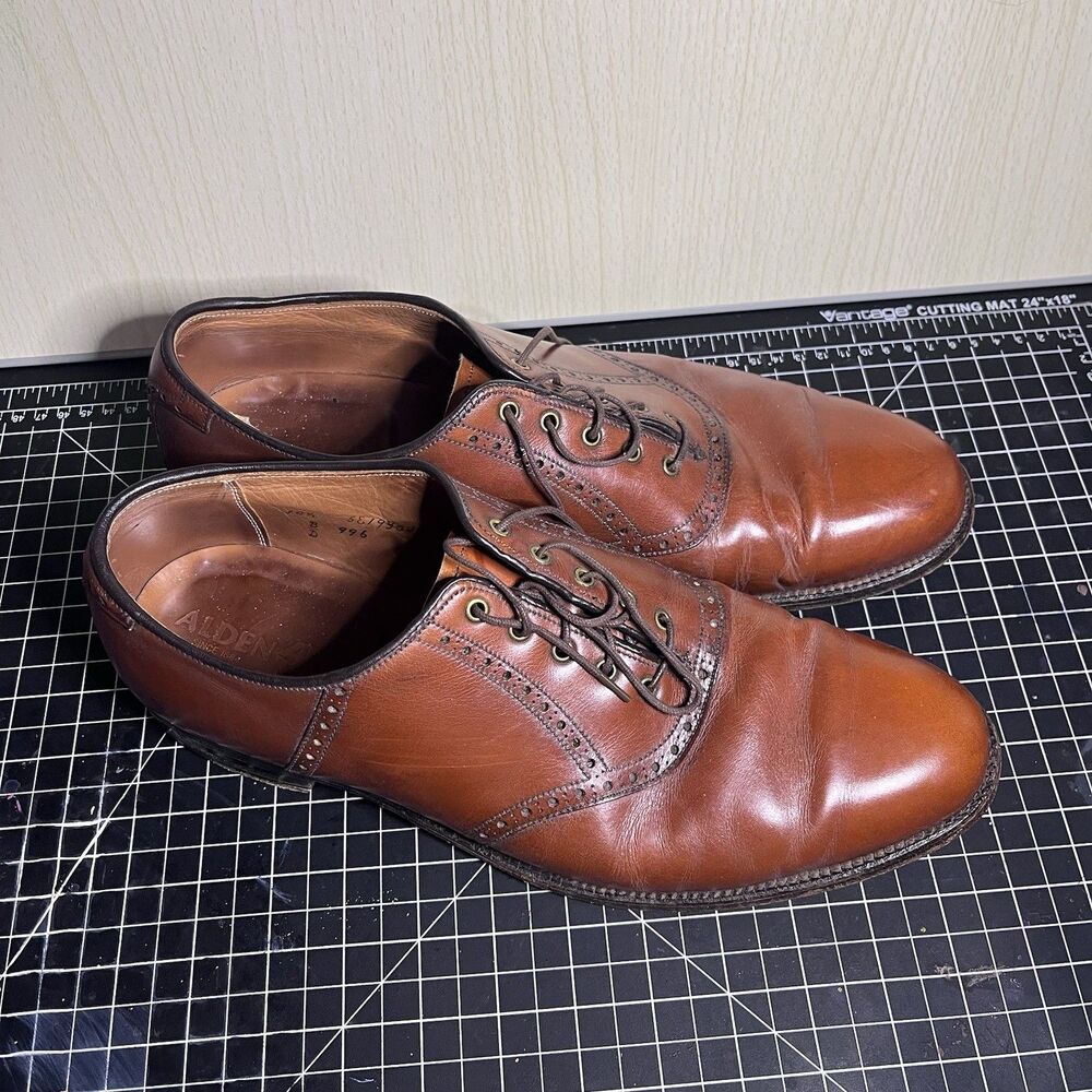 NEW Vtg Alden Burnished Tan Saddle Shoes 996 Calfskin 10 1/2 10.5 B/D Preppy IVY